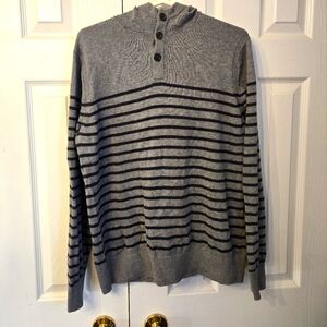 (L) Banana Republic Hooded Striped Sweater